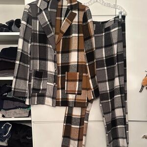 Plaid Blazer and Pants Set cute!